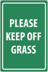 NMC - "Please Keep Off Grass", 18" Long x 12" Wide, Rigid Plastic Safety Sign - Rectangle, 0.05" Thick, Use for Security & Admittance - Eagle Tool & Supply
