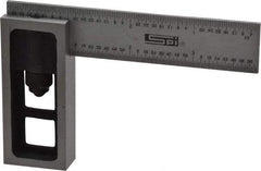 SPI - 4 Inch Long, 4R Double Square - 1/64, 1/32, 1/16 and 1/8 Inch Graduation, Hardened Steel - Eagle Tool & Supply