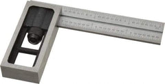 SPI - 4 Inch Long, 16R Double Square - 1/100, 1/64, 1/50 and 1/32 Inch Graduation, Hardened Steel - Eagle Tool & Supply