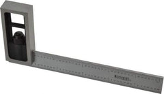SPI - 6 Inch Long, English and Metric Double Square - 1/64 and 1/32 Inch Graduation, 0.5 and 1mm Graduation, Hardened Steel - Eagle Tool & Supply