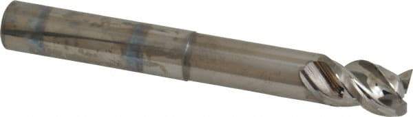 Niagara Cutter - 1/2", 5/8" LOC, 1/2" Shank Diam, 4" OAL, 3 Flute, Solid Carbide Square End Mill - Single End, Uncoated, Spiral Flute, 45° Helix, Centercutting, Right Hand Cut, Right Hand Flute, Series AN345 - Eagle Tool & Supply