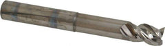 Niagara Cutter - 1/2", 5/8" LOC, 1/2" Shank Diam, 4" OAL, 3 Flute, Solid Carbide Square End Mill - Single End, Uncoated, Spiral Flute, 45° Helix, Centercutting, Right Hand Cut, Right Hand Flute, Series AN345 - Eagle Tool & Supply