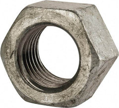 Value Collection - 1-1/4 - 7 UNC Steel Right Hand Hex Nut - 1-7/8" Across Flats, 1-1/16" High, Hot Dipped Galvanized Finish - Eagle Tool & Supply