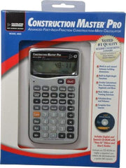 Calculated Industries - 11-Digit (7 normal, 4 Fractions) with Full Annunciators 40 Function Handheld Calculator - 5/8" x 2-1/2" (15.88mm x 63.5mm) Display Size, Silver, LR-44/A76 Powered, 9" Long x 8" Wide x 2" High - Eagle Tool & Supply