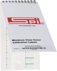 SPI - Calibration Label - Legend: Calibration, English, Green, 1" Long x 5/8" High, No Coating - Eagle Tool & Supply