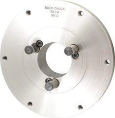 Buck Chuck Company - Adapter Back Plate for 8" Diam Self Centering Lathe Chucks - D1-4 Mount, 2.03" Through Hole Diam, 4.73mm ID, 8.13" OD, 1.068" Flange Height, Steel - Eagle Tool & Supply