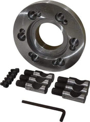 Buck Chuck Company - Adapter Back Plate for 10" Diam Self Centering Lathe Chucks - D1-6 Mount, 2.94" Through Hole Diam, 6.349" OD, 1-3/4" Flange Height, Steel - Eagle Tool & Supply