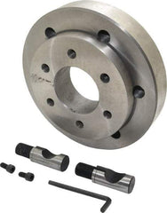Buck Chuck Company - Adapter Back Plate for 10" Diam Self Centering Lathe Chucks - D1-8 Mount, 3.03" Through Hole Diam, 6.344mm ID, 8.03" OD, 1.566" Flange Height, Steel - Eagle Tool & Supply
