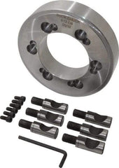 Buck Chuck Company - Adapter Back Plate for 12" Diam Self Centering Lathe Chucks - D1-6 Mount, 4.062" Through Hole Diam, 7-7/8" OD, 1.437" Flange Height, Steel - Eagle Tool & Supply