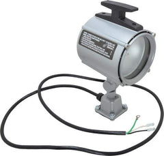 Electrix - 4 NEMA Rated, 12 VDC, 55 Watt, Spot Machine Light - Direct Mount, 5 Ft. Cord, 4-1/2 Inch Light Diameter, Gray - Eagle Tool & Supply