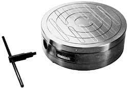 Suburban Tool - Standard Pole Round Permanent Magnetic Rotary Chuck - 16-1/4" Wide x 3" High, Ceramic - Eagle Tool & Supply