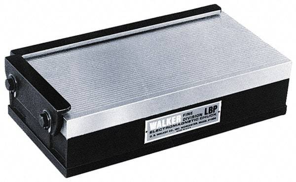 Walker - 24" Long x 12" Wide x 3-1/8" High, 141 Watts, Rectangular, Fine Pole Electromagnetic Chuck - 0.13" Pole Width - Eagle Tool & Supply