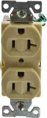 Cooper Wiring Devices - 125 VAC, 20 Amp, 5-20R NEMA Configuration, Ivory, Specification Grade, Self Grounding Duplex Receptacle - 1 Phase, 2 Poles, 3 Wire, Flush Mount - Eagle Tool & Supply