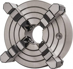 Interstate - 4 Jaws, 8" Diam, Independent Manual Lathe Chuck - D1-5 Mount Spindle, Reversible, 2.165" Through Hole Diam, Cast Iron - Eagle Tool & Supply