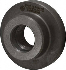 Bison - Adapter Back Plate for 4" Diam Self Centering Lathe Chucks - 1-1/2 - 8 Mount, 1-1/2" Through Hole Diam, 2.677mm ID, 4.095" OD, 0.709" Flange Height, Cast Iron - Eagle Tool & Supply