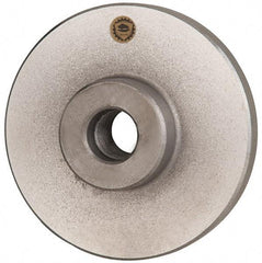 Bison - Adapter Back Plate for 5" Diam Self Centering Lathe Chucks - 1-1/2 - 8 Mount, 1-1/2" Through Hole Diam, 2.677mm ID, 5.079" OD, 0.709" Flange Height, Cast Iron - Eagle Tool & Supply