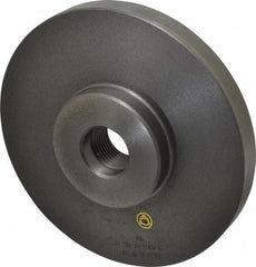 Bison - Adapter Back Plate for 8" Diam Self Centering Lathe Chucks - 1-1/2 - 8 Mount, 1-1/2" Through Hole Diam, 3.583mm ID, 8.11" OD, 0.866" Flange Height, Cast Iron - Eagle Tool & Supply