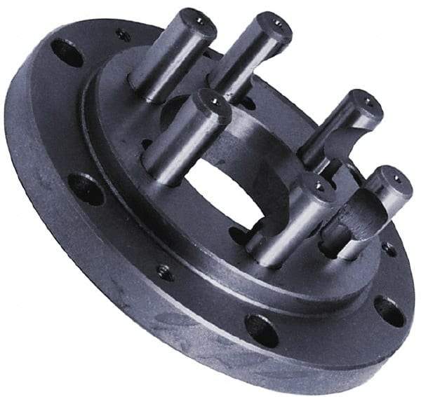 Buck Chuck Company - Adapter Back Plate for 8" Diam Self Centering Lathe Chucks - D1-6 Mount, 2-1/2" Through Hole Diam, 4.73mm ID, 8.13" OD, 1.412" Flange Height, Steel - Eagle Tool & Supply