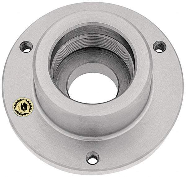 Bison - Adapter Back Plate for 8" Diam Self Centering Lathe Chucks - L-00 Mount, 2-3/4" Through Hole Diam, 6.93mm ID, 7.87" OD, 0.79" Flange Height, Steel - Eagle Tool & Supply