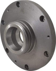 Bison - Adapter Back Plate for 10" Diam Self Centering Lathe Chucks - L-0 Mount, 2.6" Through Hole Diam, 9.88" OD, 0.83" Flange Height, Cast Iron - Eagle Tool & Supply