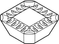 Kennametal - SEKR42 GP Grade KC725M Carbide Milling Insert - TiN/TiCN/TiN Finish, 0.1201" Thick, 1/2" Inscribed Circle, 1.09mm Corner Radius - Eagle Tool & Supply