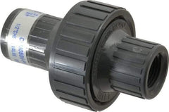 Plast-O-Matic - 1/2" PVC Check Valve - Inline, FNPT x FNPT, 150 WOG - Eagle Tool & Supply