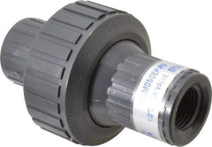 Plast-O-Matic - 1/2" PVC Check Valve - Inline, FNPT x FNPT, 150 WOG - Eagle Tool & Supply