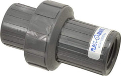 Plast-O-Matic - 1" PVC Check Valve - Inline, FNPT x FNPT, 150 WOG - Eagle Tool & Supply