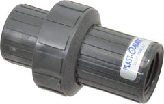 Plast-O-Matic - 1" PVC Check Valve - Inline, FNPT x FNPT, 150 WOG - Eagle Tool & Supply