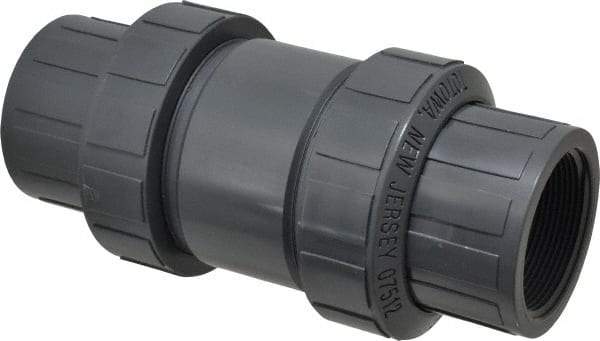 Plast-O-Matic - 2" PVC Check Valve - Inline, FNPT x FNPT, 150 WOG - Eagle Tool & Supply