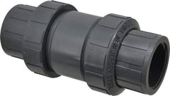 Plast-O-Matic - 2" PVC Check Valve - Inline, FNPT x FNPT, 150 WOG - Eagle Tool & Supply