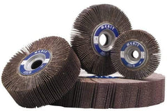Merit Abrasives - 6" Diam, 180 Grit Aluminum Oxide Unmounted Flap Wheel - 1" Hole, 1-1/2" Wide, Coated, Very Fine Grade, 6,000 Max RPM , Cloth Backing - Eagle Tool & Supply
