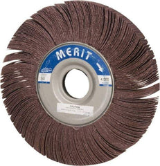 Merit Abrasives - 10" Diam, 60 Grit Aluminum Oxide Unmounted Flap Wheel - 1-3/4" Hole, 1" Wide, Coated, Medium Grade, 4,500 Max RPM , Cloth Backing - Eagle Tool & Supply