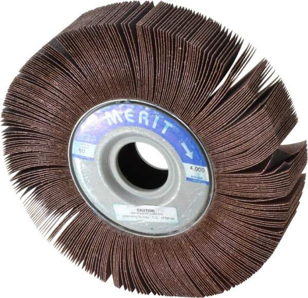 Merit Abrasives - 10" Diam, 60 Grit Aluminum Oxide Unmounted Flap Wheel - 1-3/4" Hole, 2" Wide, Coated, Medium Grade, 4,000 Max RPM , Cloth Backing - Eagle Tool & Supply