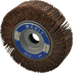 Merit Abrasives - 4" Diam, 60 Grit Aluminum Oxide Unmounted Flap Wheel - 5/8" Hole, 1" Wide, Coated, Medium Grade, 12,000 Max RPM , Cloth Backing - Eagle Tool & Supply