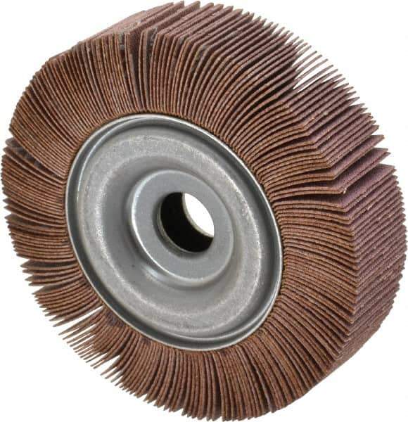 Merit Abrasives - 4" Diam, 120 Grit Aluminum Oxide Unmounted Flap Wheel - 5/8" Hole, 1" Wide, Coated, Fine Grade, 12,000 Max RPM , Cloth Backing - Eagle Tool & Supply