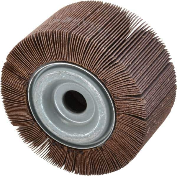 Merit Abrasives - 4" Diam, 120 Grit Aluminum Oxide Unmounted Flap Wheel - 5/8" Hole, 2" Wide, Coated, Fine Grade, 12,000 Max RPM , Cloth Backing - Eagle Tool & Supply