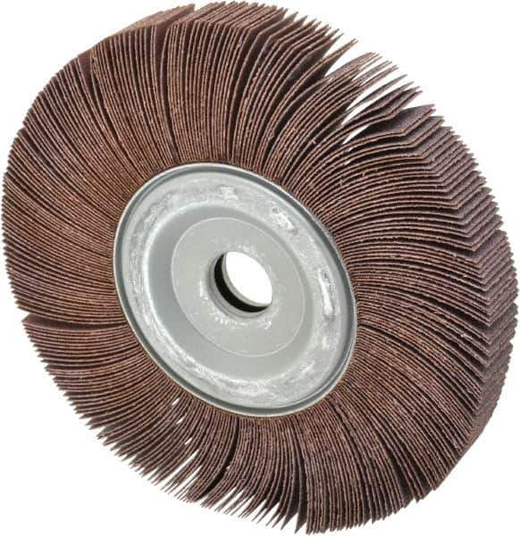 Merit Abrasives - 8" Diam, 60 Grit Aluminum Oxide Unmounted Flap Wheel - 1" Hole, 1" Wide, Coated, Medium Grade, 4,500 Max RPM , Cloth Backing - Eagle Tool & Supply