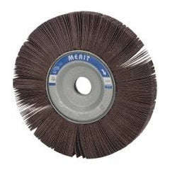 Merit Abrasives - 8" Diam, 120 Grit Aluminum Oxide Unmounted Flap Wheel - 1" Hole, 1" Wide, Coated, Fine Grade, 4,500 Max RPM , Cloth Backing - Eagle Tool & Supply