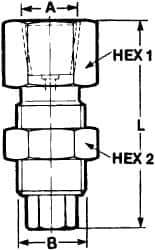 Voss - M16x2-1/4 Thread, 6,000 Max psi, Gauge To Thread Monitoring Coupling - 49mm Long, Pressure Tests - Eagle Tool & Supply