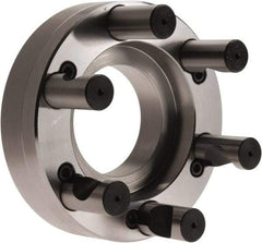 Pratt Burnerd America - Adapter Back Plate for 10" Diam Self Centering Lathe Chucks - D1-6 Mount, 2.86" Through Hole Diam, Steel - Eagle Tool & Supply