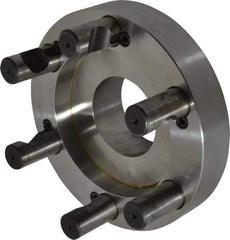 Pratt Burnerd America - Adapter Back Plate for 10" Diam Self Centering Lathe Chucks - D1-8 Mount, 2.86" Through Hole Diam, Steel - Eagle Tool & Supply