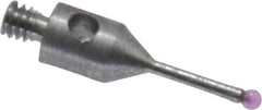 Fowler - 1 mm Ball Diameter, Stainless Steel Stem, M2 Thread, Ruby Point Ball Tip CMM Stylus - 10 mm Overall Length - Eagle Tool & Supply