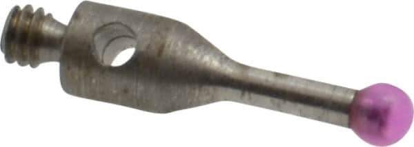 Fowler - 2 mm Ball Diameter, Stainless Steel Stem, M2 Thread, Ruby Point Ball Tip CMM Stylus - 10 mm Overall Length - Eagle Tool & Supply