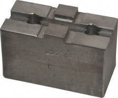 H & R Manufacturing - 5 to 6" Chuck Capacity, Tongue & Groove Attachment, Square Soft Lathe Chuck Jaw - Steel, 1-1/2" Btw Mount Hole Ctrs, 2-5/8" Long x 1-1/4" Wide x 1-5/8" High, 5/16" Groove - Eagle Tool & Supply