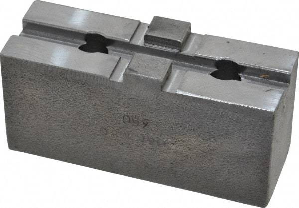 H & R Manufacturing - 8" Chuck Capacity, Tongue & Groove Attachment, Square Soft Lathe Chuck Jaw - Steel, 1-3/4" Btw Mount Hole Ctrs, 3-1/2" Long x 1-1/4" Wide x 1-5/8" High, 5/16" Groove - Eagle Tool & Supply