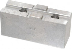 H & R Manufacturing - 10" Chuck Capacity, Tongue & Groove Attachment, Square Soft Lathe Chuck Jaw - Steel, 2-1/8" Btw Mount Hole Ctrs, 4-1/4" Long x 1-1/2" Wide x 1-7/8" High, 1/2" Groove - Eagle Tool & Supply