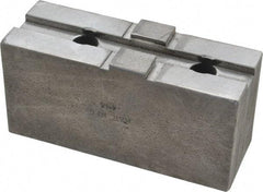 H & R Manufacturing - 12" Chuck Capacity, Tongue & Groove Attachment, Square Soft Lathe Chuck Jaw - Steel, 2-1/2" Btw Mount Hole Ctrs, 4-7/8" Long x 1-3/4" Wide x 2-3/8" High, 1/2" Groove - Eagle Tool & Supply