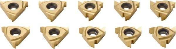 Seco - 16ER & 16NR Internal/External Right Hand Partial Profile 60° Laydown Threading Insert - Grade CP500, TiAlN/TiN Coated Carbide, 9.525" Inscribed Circle - Eagle Tool & Supply