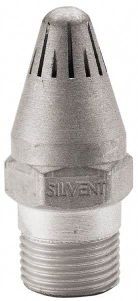 Silvent - Blow Gun High Force Nozzle - 3/8 MPT, 1.81" Hose Length, Aluminum, 145 psi, 238°F - Eagle Tool & Supply